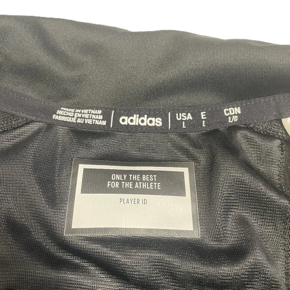 Adidas Track Jacket Mens L Black 1/4 Zip Sideline Aeroready Pullover Soccer Logo